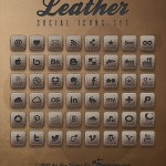 Leather Social Icon Set