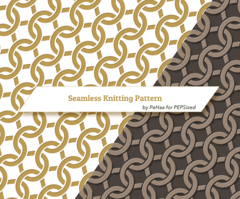 Vector seamless intertwining knitting pattern