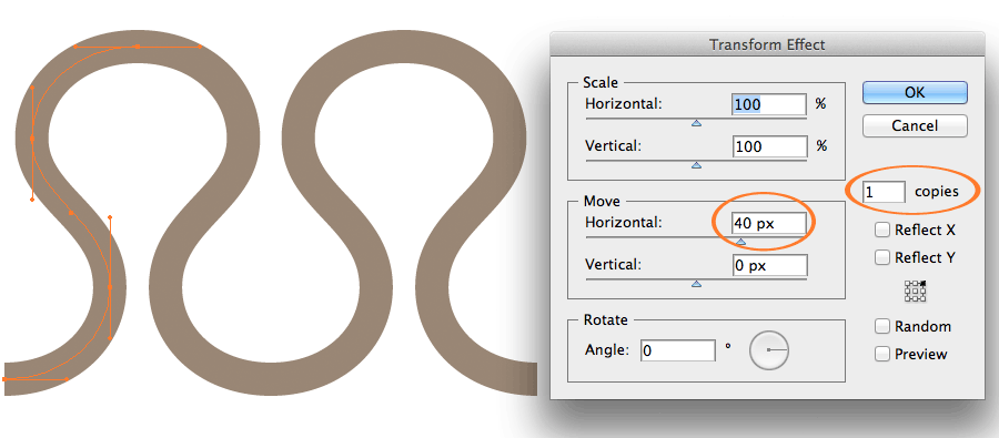 Create a vector knitting pattern - step 2